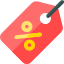 Simple, transparent pricing icon for garage door services with price tag and percent symbol