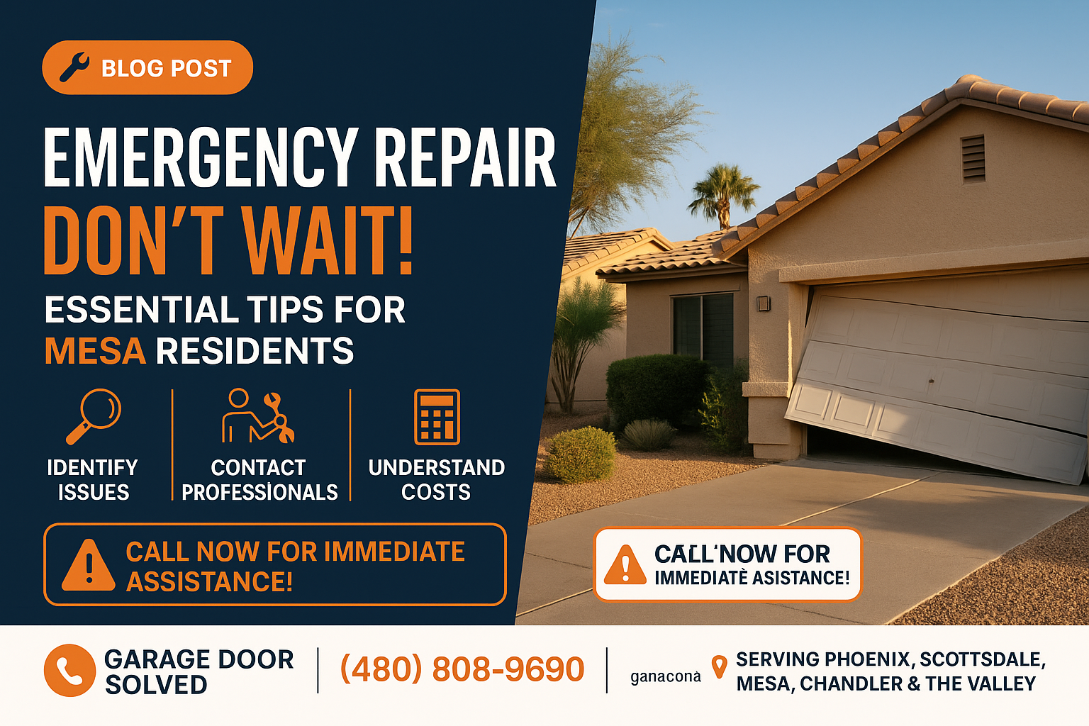 Emergency garage door repair service in Mesa, Arizona