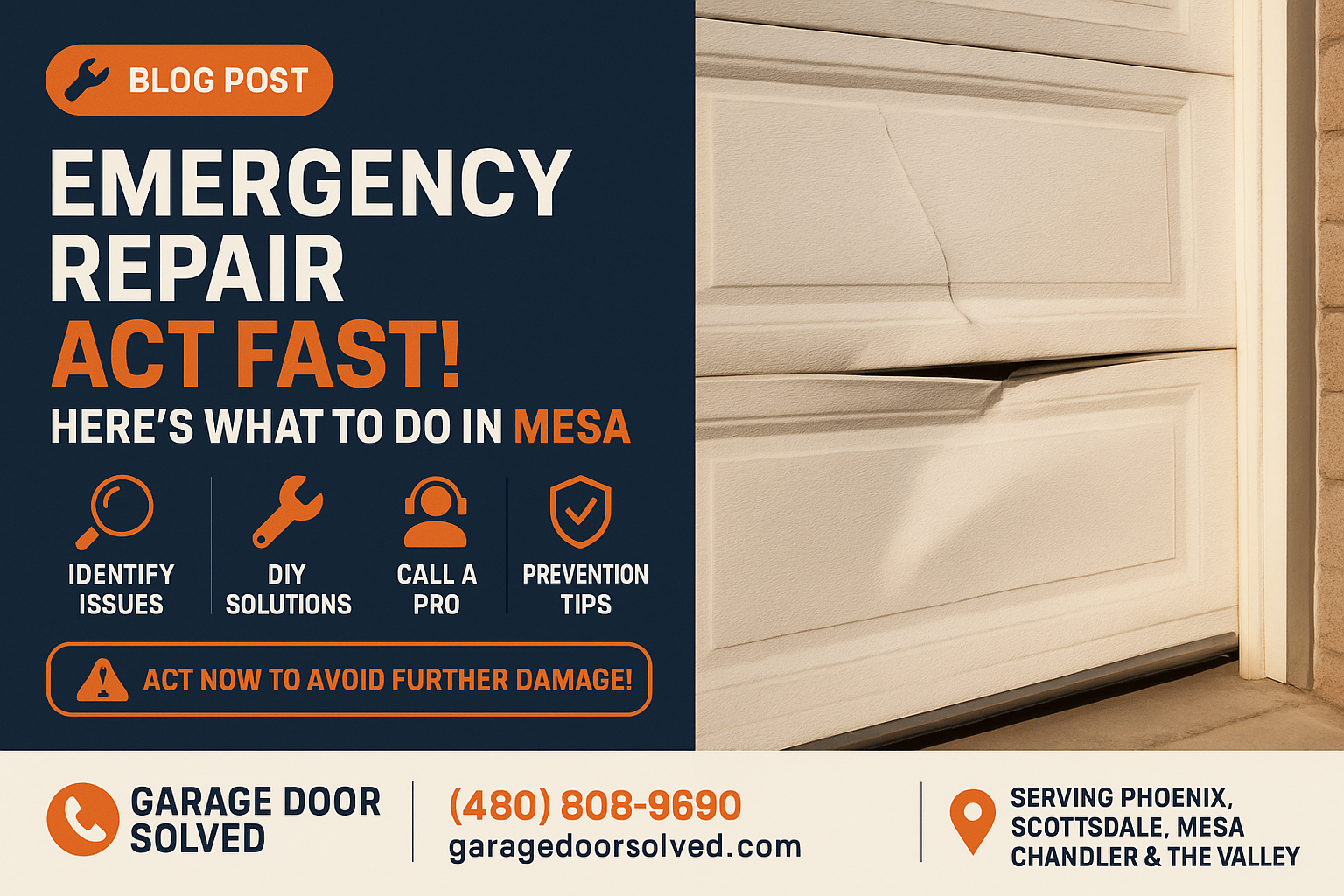 Emergency garage door repair in Mesa, Arizona
