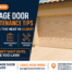 A residential garage door showing signs of heat damage in Gilbert, AZ