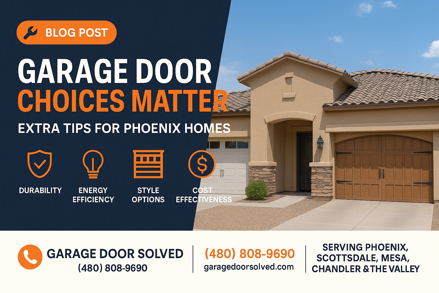 A selection of durable garage doors for Phoenix homes
