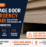 Garage door with a malfunctioning spring in a Chandler home