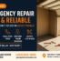 Emergency garage door repair in Scottsdale with technician and tools