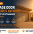 A residential garage door in Phoenix under the harsh summer sun