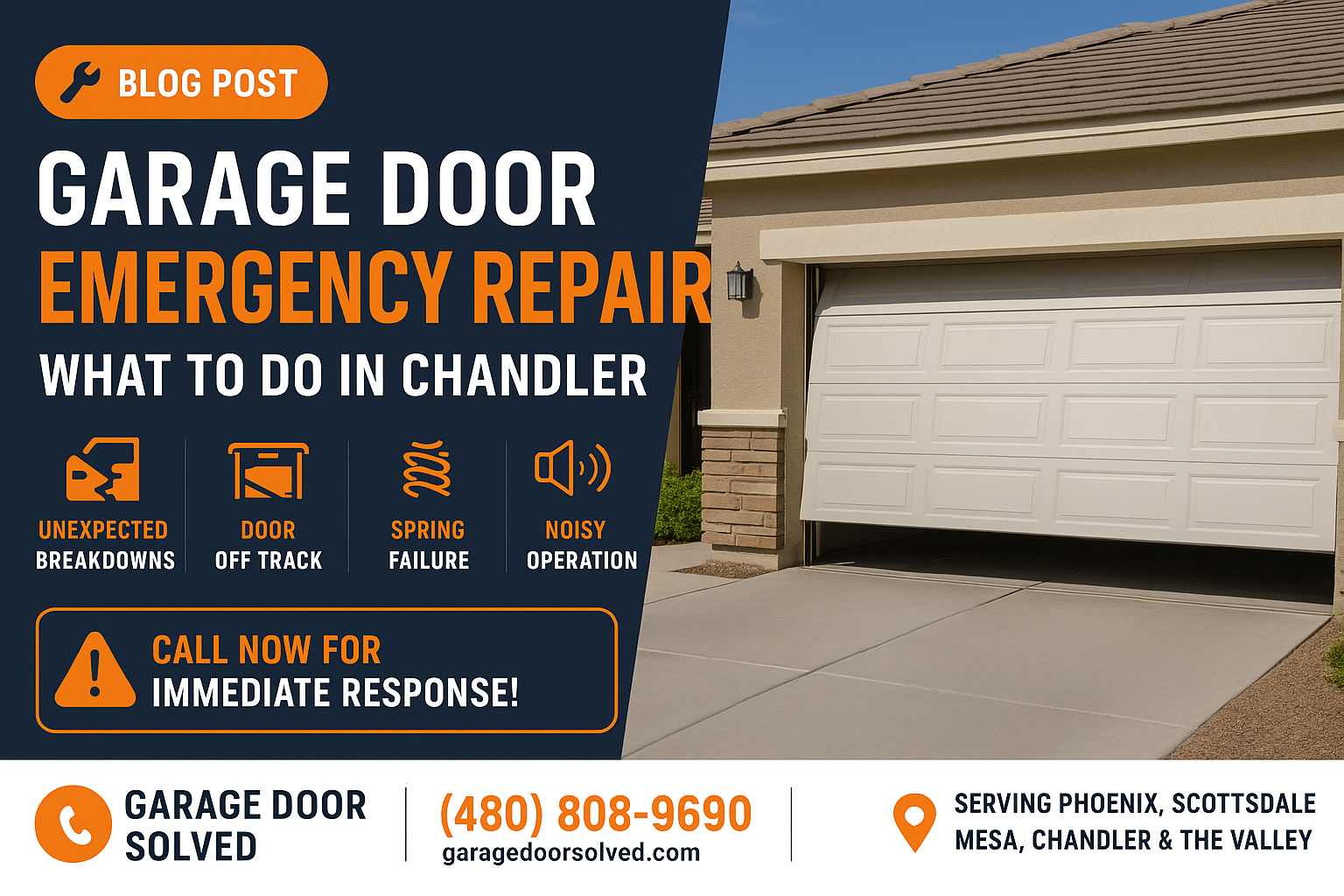 Emergency garage door repair in Chandler, Arizona