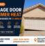A residential garage in Chandler, Arizona under the hot summer sun, showing signs of wear on the garage door.